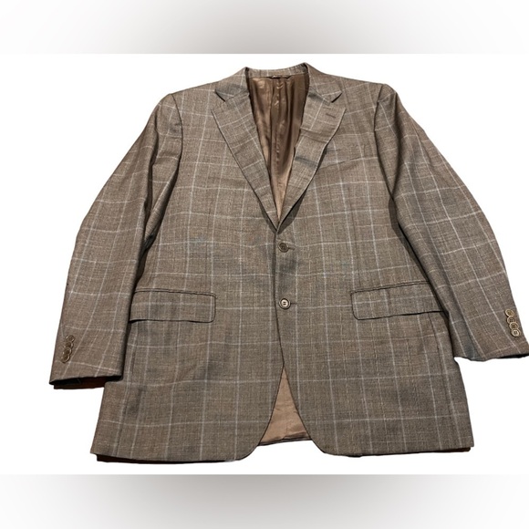 Trussini Linea Nuova 44L Gray Plaid Sports Coat Blazer 100% Lana Wool Italian - Picture 13 of 13